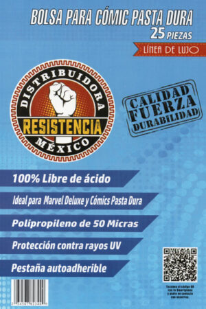 Bolsa Cómic Pasta Dura - 25 piezas